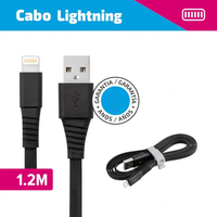 Cable USB Ukalun al por Mayor, 4 Hilos, 1.2 Metros, PVC, 8 Pines, Logotipo Personalizado para iPhone con Salida de 5V 2.4A en Forma Plana