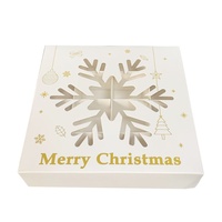 Boîte d'emballage en stock avec fenêtre, finition brillante, qualité alimentaire, pour bonbons de Noël, chocolats, gâteaux, 16 compartiments, idéale pour la pâtisserie et les cadeaux