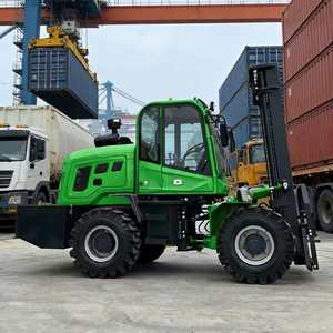 工厂直销 3.5 吨 4 轮驱动实心轮胎越野柴油叉车，适用于建筑工地户外物料搬运 - Product Image 2