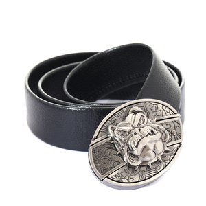 Ceinture en cuir PU noir pour femme, style western, avec boucle grande en alliage gaufré motif tournesol, pour tenue décontractée quotidienne - Product Image 4