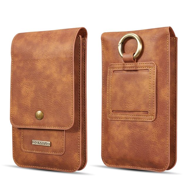 Universal PU Leather Firm Belt Clip Flip Fanny Pack Cell Phone Case for Iphone 15 Pro Max