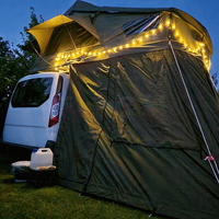 Tente de toit souple pour 4 personnes, cadre en aluminium, imperméable, fenêtres en maille, tente de toit pour camion tout-terrain, camping familial