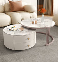 Table basse scandinave en dalle de roche, nouvelle table de salon, table basse d'appoint en métal doré de luxe pour canapé.