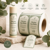 Étiquettes personnalisées pour baume à lèvres avec logo, autocollantes, imperméables, pour tubes de gloss, impression en rouleau