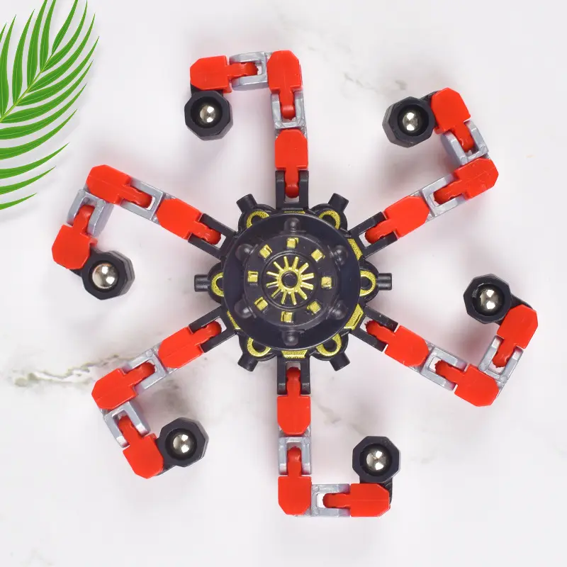 Deformable Spinning Creative Mechanical Gyro Chain Deformation Robot Chain Gyro Toy Transformable Fingertip Spinner Fidget Toy