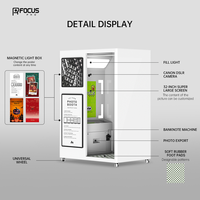 JLJ Divers Autocollants Personnalisation Classique Vogue Photo Booth avec Led Instant Photo Booth Imprimer Photos Distributeur Automatique