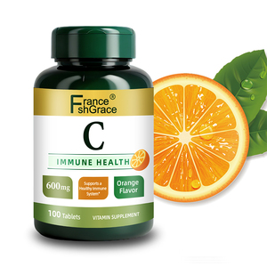 Suplemento de Vitamina C Nutracéutica con Sabor a Naranja, Favorece la Salud del Cabello, la Piel y las Uñas, 600 mg, 100 Tabletas de Vitamina C - Product Image 1