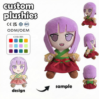 Fournisseur de jouets en peluche personnalisés, poupées de dessin animé à cheveux tressés et bordure dorée, souvenirs d'exposition de style traditionnel sur mesure