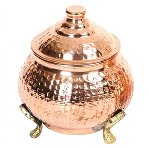 Pure Copper <b>Tea</b> <b>Sugar</b> Spices <b>Coffee</b> Canisters with Lid 24-Piece <b>Set</b> 300ml Capacity Dry Storage Eco-Friendly Modern Tabletop - Product Image 1