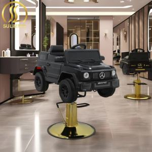 Çocuklar için araba şeklinde berber koltuğu çocuk bebek saç <span class=keywords><strong>Salon</strong></span> için kuaförlük ekipmanı oyuncak altın berber koltuğu - Product Image 1