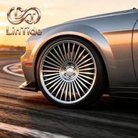 Jantes en alliage forgé multi-rayons usinées noir brillant, roues de luxe de rechange pour tuning automobile haut de gamme