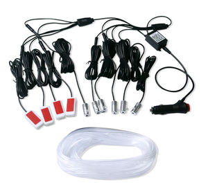 RGB LED Interior del coche de neón EL cable de luz de tira tablero de atmósfera lámpara sonido activo APP Kit de Control - Product Image 6