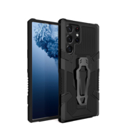 Vente en gros 2 en 1 TPU PC antichoc armure étui de téléphone portable pour Samsung S25 Plus S24 Ultra S23 S22 béquille couverture avec clip ceinture