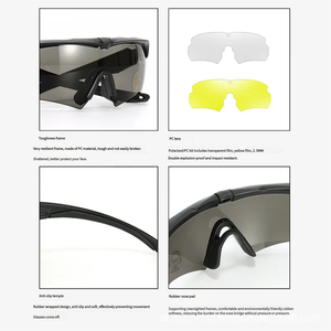 आउटडोर लाइव स्ट्रीमिंग के लिए अनुकूलित ध्रुवीकृत सामरिक गोगल शूटिंग विंडप्रूफ सवारी स्पोर्ट्स गॉगल - Product Image 2