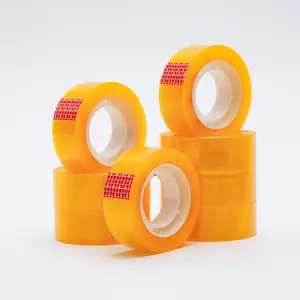 24毫米 * 30m透明黄色遮蔽胶辊胶带防水办公Bopp文具胶带