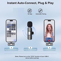 Microphone Col de Cygne Professionnel et Micro-Cravate Lavalier Sans Fil Avec Récepteur pour Enregistrement Vidéo et Interviews sur iPhone