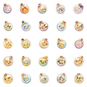 50 pz divertente cartone animato bottiglia di deriva Pika carino per dormire Poke mostro adesivo - Product Image 3