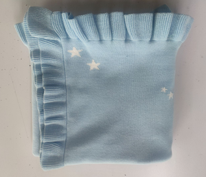 <span class=keywords><strong>Manta</strong></span> de Bebé Tejida Personalizada, <span class=keywords><strong>Manta</strong></span> Jacquard con Estampado de Luna y Estrellas, <span class=keywords><strong>Manta</strong></span> Envolvente con Volantes, Reversible, 100% Algodón, Cubre Cuna de Doble Cara - Product Image 2