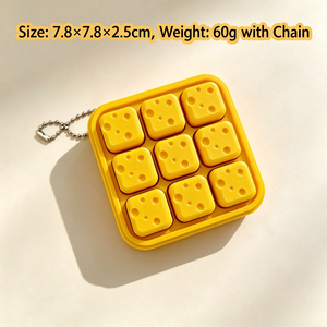 Jouet de décompression imprimé en 3D, bouton en forme de bloc de fromage, clicker de décompression, porte-clés amusant - Product Image 2