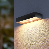 Lampe murale solaire LED moderne en forme de brique avec détecteur de mouvement IP65 pour extérieur, jardin, clôture, villa, éclairage lumineux avec décoration