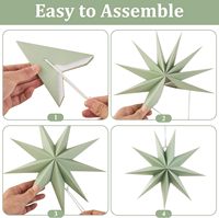 Vente en gros de lanternes en papier de 30cm décoration de fête de Noël étoiles suspendues en papier faites à la main ornement étoile en papier pour la décoration de la maison