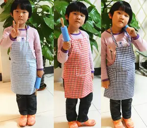 ילדים כותנה סינרים משובצים ילדי ביב מטבח בישול קרפט אפיית סינרי ציור ילד בדק ילד סינרים עם כיסים