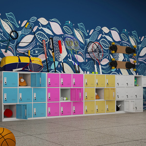 Student <b>Lockers</b> Multi Door Metal Storage <b>Cabinet</b> With Drawers Standing Type 3 Floors Rectangle Filing <b>Cabinet</b> - Product Image 3