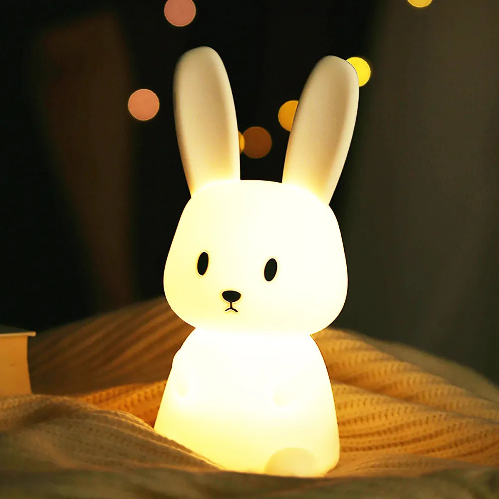 Private Label Soft Touch Silicon Night Light Lovely Bunny Silicone Night Light