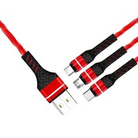 Nouveau design, câble de charge USB-C/Micro USB Type-C 3-en-1 en nylon tressé durable de 4 pieds, charge rapide 5A, pour ordinateur, imprimante, lecteur de codes-barres