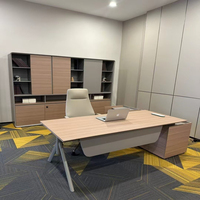 Bureau de direction modulaire moderne en placage PVC avec un design esthétique pour usage commercial en bureau