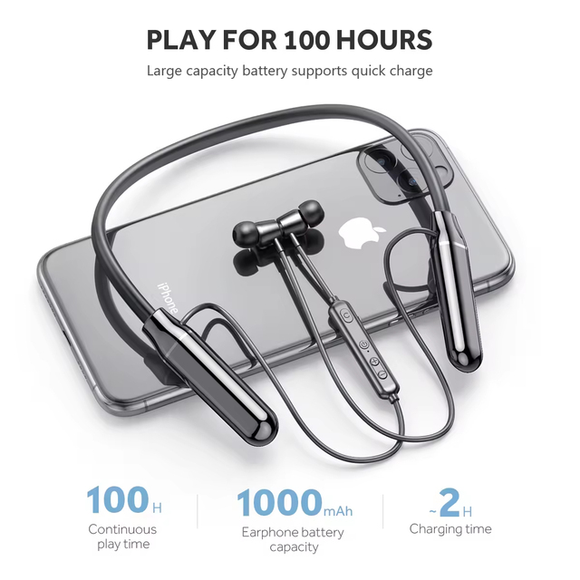 Fashion Design Wired Earphone Headphone Neck-Mounted In-Ear Sport Wired Earphones for Music with HD Mic Semi-In-Ear Earbuds