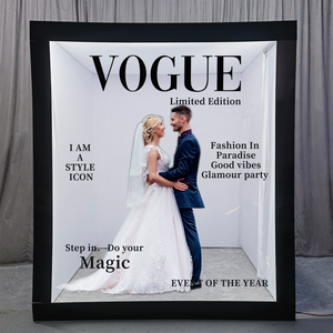 Dropshipping Boîte photo Vogue avec logo personnalisé gratuit pour photomaton de mariage Boîte ouverte - Product Image 1