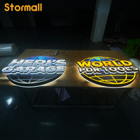 Letrero Luminoso 3D de Acrílico y Metal Personalizado para Edificios, Diseño de Letrero con Nombre de Tienda, Letrero Luminoso Solar Inalámbrico para el Hogar, Logotipo para Negocios