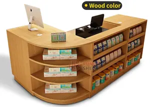 नाजुक ठोस लकड़ी छोटी सी पट्टी काउंटर रिसेप्शन डेस्क सरल सुपरमार्केट चेकआउट