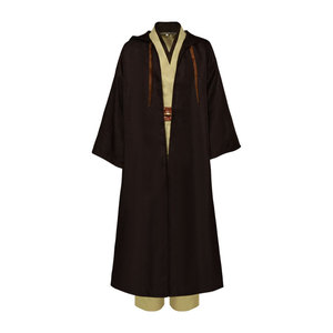 Disfraz de Caballero <span class=keywords><strong>Jedi</strong></span> de <span class=keywords><strong>Star</strong></span> <span class=keywords><strong>Wars</strong></span> para Hombre, Traje de Película y Televisión, Capa, Túnica con Capucha, Conjunto Completo de Poliéster, Cosplay de Halloween - Product Image 4