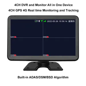 WIFI 10.1 אינץ 4G GPS DVR, ADAS DSM BSD AHD כל אחד צג לאוטובוס, משאית צי ניהול (4ch/5ch/6ch אופציונלי)