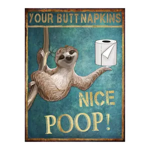 Your Butt Napkins Sign Poster Cute Sloth Animal Picture Wall Art