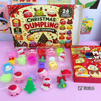Calendrier de l'Avent de Noël 24 Jours : Jouets Squishy TPR Anti-stress, Compte à Rebours des Fêtes, Coffret Cadeau Surprise