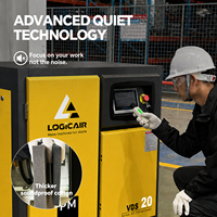 Compresseur d'air rotatif à vis LOGICAIR PM VSD 11 kW 15 CV monté sur réservoir tout-en-un pour usage industriel, performance stable, certifié CE