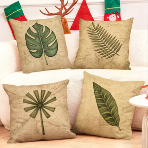 Rahat ev dekorasyonu için harita desenli vintage yaprak desenli kırlentler - Product Image 1