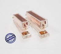 Huishen — ensemble de papeterie de bureau de luxe, agrafeuse en acrylique transparent, en métal doré rose