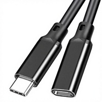 Kabel Ekstensi USB3.2 20Gbps Panjang 5m, Adaptor untuk Proyeksi 8K dan Hard Disk, Bahan Aluminium Alloy, Tipe C Male ke Female