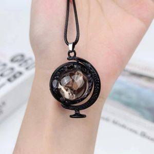 Sphère de cristal de guérison en pierre naturelle en gros bijoux globe planète pendentif collier pour cadeau - Product Image 4