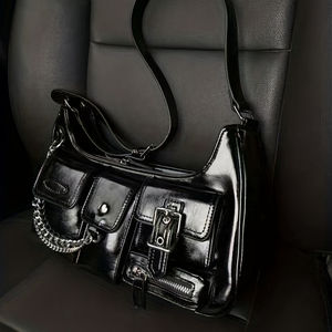 Nuevo bolso informal para mujer Axila Premium Sense, bolso de hombro, bolso de mensajero multibolsillo para motocicleta con puerto de nicho - Product Image 6