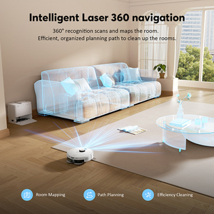 Aspirateur robot et serpillière 2-en-1 Teendow D60S Ultra avec base autonettoyante, navigation laser LDS et détection ToF - Product Image 6