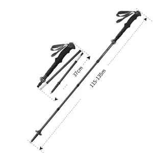 Entai al aire libre ultraligero Material de carbono senderismo estiramiento plegable Trekking Pole montaña bastón ligero