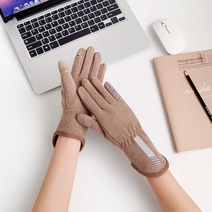 Winter Fleece Lined <b>Gloves</b> <b>Touchscreen</b> Compatible Unisex Outdoor Cycling Hiking Warm <b>Gloves</b> Pink Gray Black Camel Purple - Product Image 4