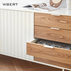 Buffet minimaliste italien par WBERT Meuble de rangement moderne pour salon et entrée avec décoration murale pour hôtels - Product Image 6