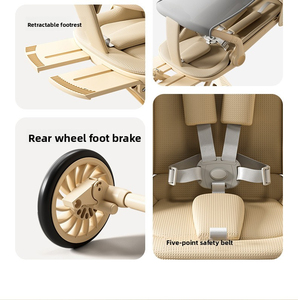Cochecito de Bebé Multifuncional de Alta Gama, Ligero y Plegable con Rotación de 360 Grados °   Asiento Giratorio, Reclinable y Ajustable, con Movimiento Bidireccional - Product Image 5