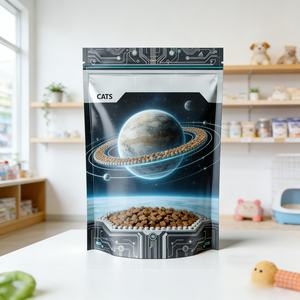 Custom Printed Logo Aluminum Plastic Side Gusset Pouch Resealable Zipper Top Stand up for Dog Cat Pet Food <b>Packaging</b> <b>Bag</b> - Product Image 4